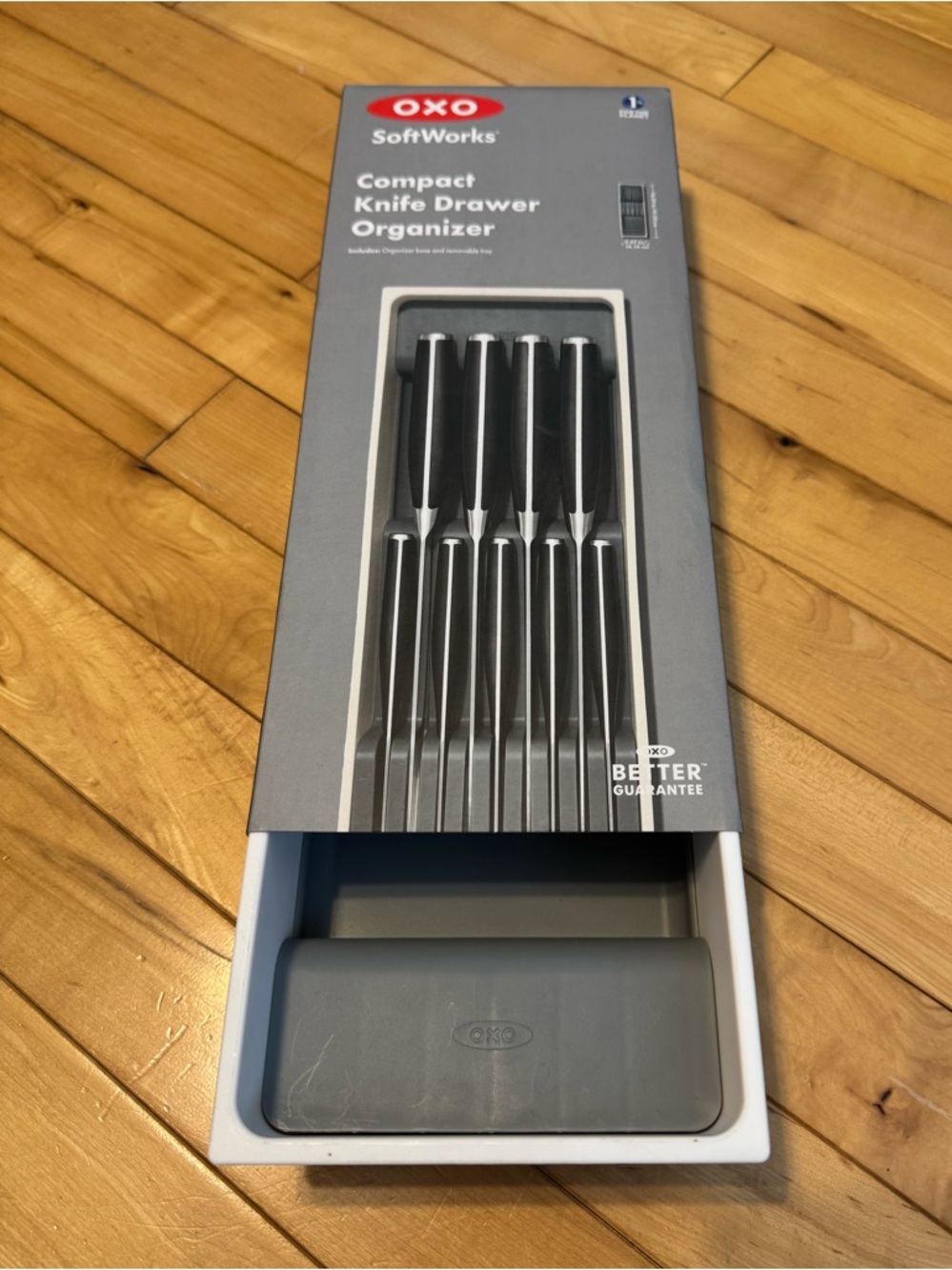 OXO SoftWorks Compact Knife Drawer Organizer - Gray and White - Picture 2 of 4